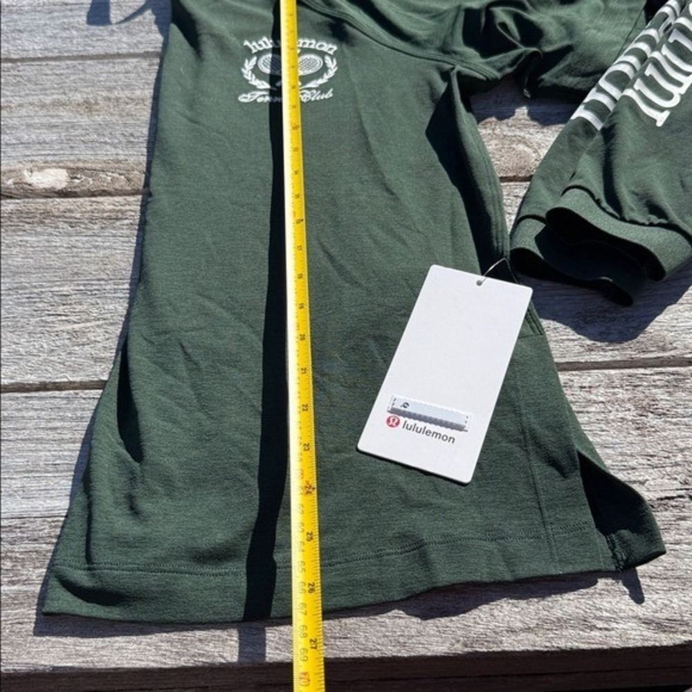 Lululemon Tennis Club Layered Long Sleeve Legacy Green White Size 8 NWT UPF 40+ - Picture 2 of 5